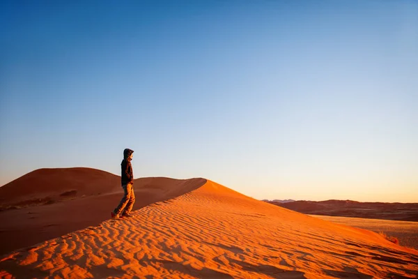 나미브사막의 아름다운 일몰을 즐기는 — 스톡 사진