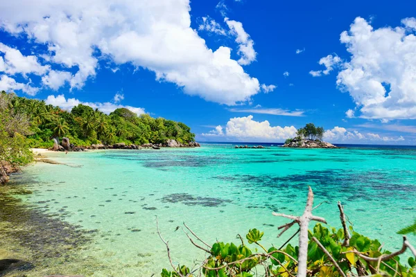 Praia Tropical Idílica Ilha Mahe Seychelles — Fotografia de Stock