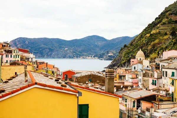 Vista Panorámica Del Colorido Pueblo Vernazza Cinque Terre Italia — Foto de Stock