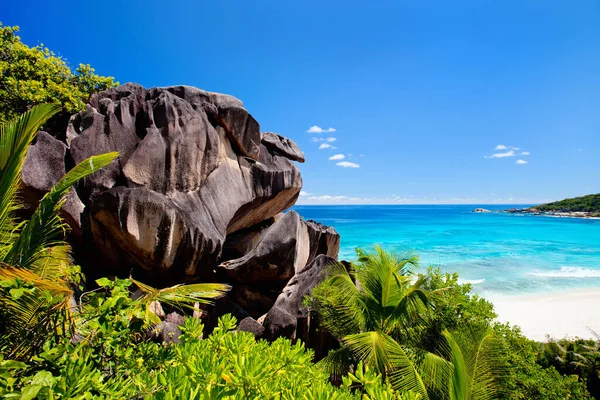 Grand Anse Beach Digue Island Seychelles Stock Image