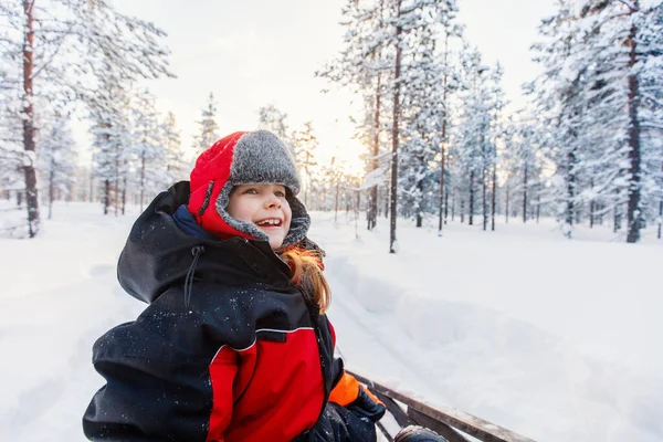 Adorable Little Girl Wearing Warm Clothes Outdoors Beautiful Winter Snowy — Stock Photo, Image