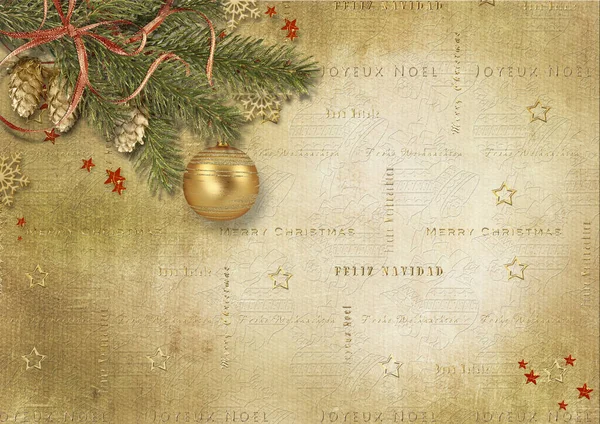 Kerstboom Vintage Achtergrond — Stockfoto