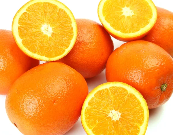 Dojrzałych Pomarańczy Pokroić Pół — Zdjęcie stockowe