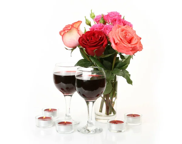 Rosas Florecientes Vino — Foto de Stock