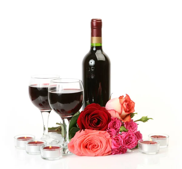 Blühende Rosen Und Wein — Stockfoto