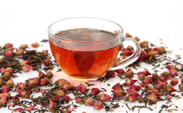 Tea Mug Dry Roses — Stock Photo, Image