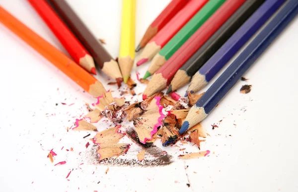Crayons Couleur Sur Fond Blanc Images De Stock Libres De Droits