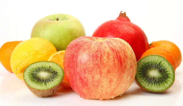 Nar Elma Limon Diğer Meyve Diyet Beslenme Için — Stok fotoğraf