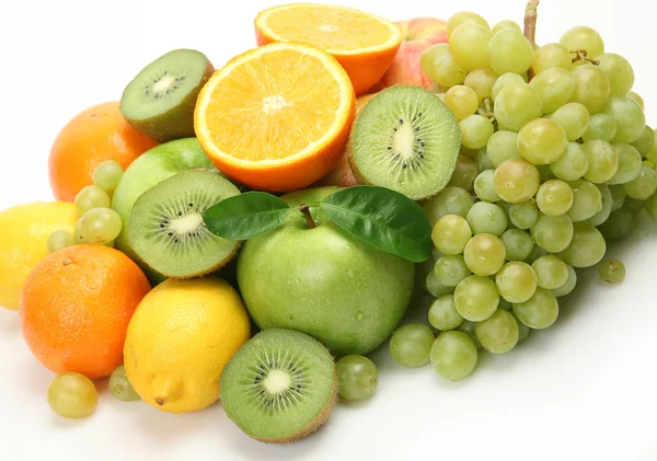 Citrusové Plody Zelených Jablek Kiwi Dietní Vegetariánské Jídlo — Stock fotografie