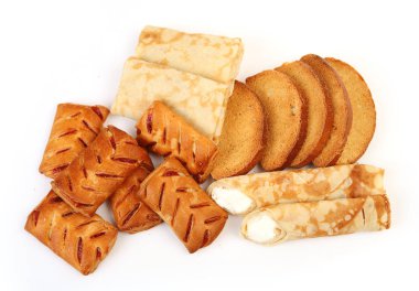 kek ve kurabiye beyaz bir arka plan üzerinde