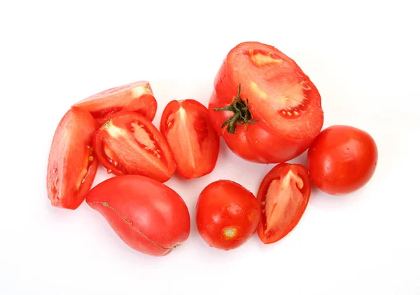 Frische Tomaten Auf Weißem Hintergrund — Stockfoto