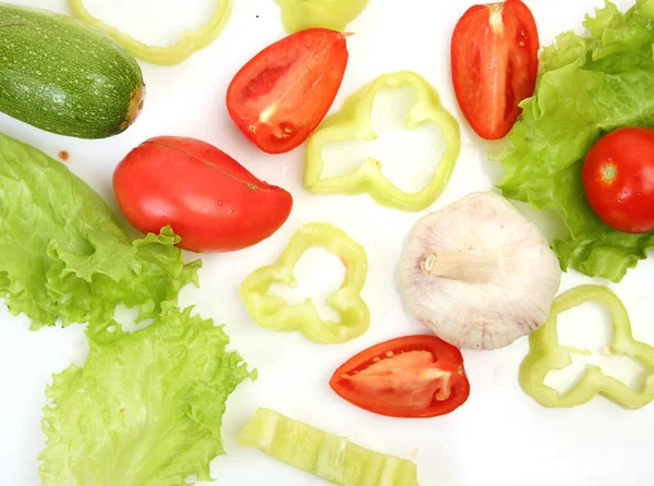 Verduras Frescas Sobre Fondo Blanco —  Fotos de Stock