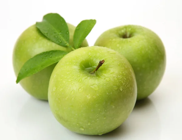 Green Apple White Background — Stock Photo, Image