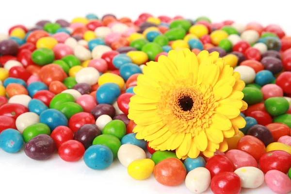 Caramelle Colorate Fiori Gialli — Foto Stock