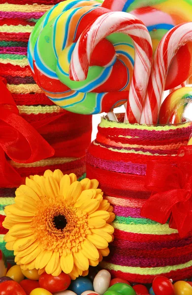 Doces Coloridos Flor Amarela — Fotografia de Stock