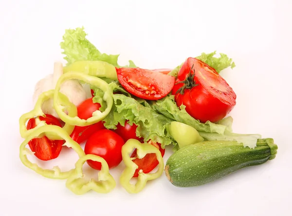 Reifes Und Saftiges Gemüse Auf Weißem Hintergrund — Stockfoto