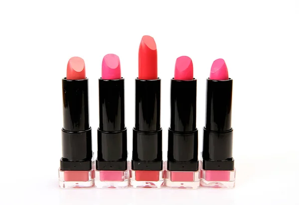 Women Colored Lipstick White Background — Stock Photo, Image