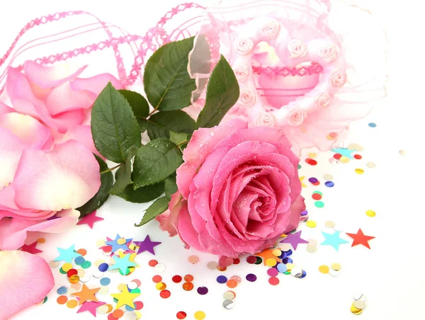 Pink Rose Confetti — Stockfoto