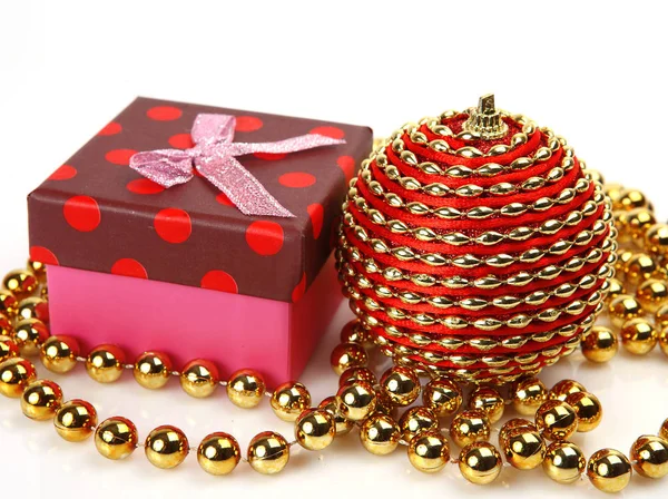 Christmas Decorations Box Gift — Stock Photo, Image