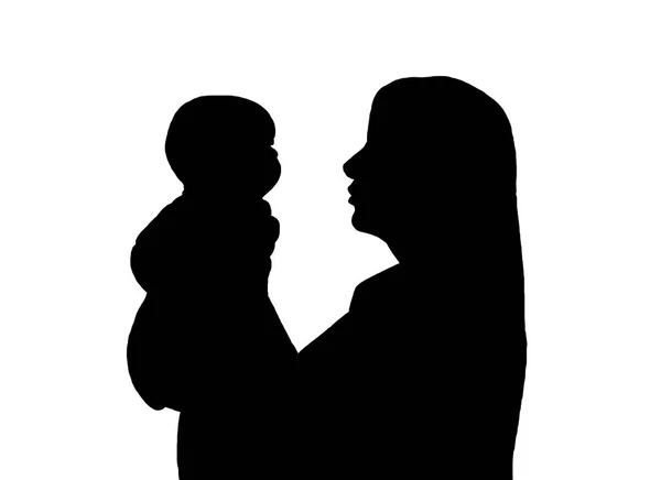 概述母亲和孩子在白色背景 — 图库照片