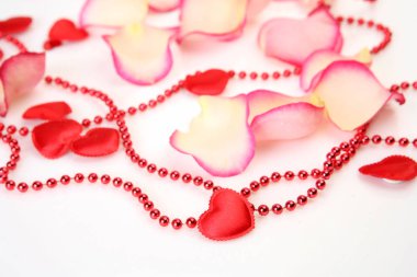   Beyaz arka planda gül yaprakları