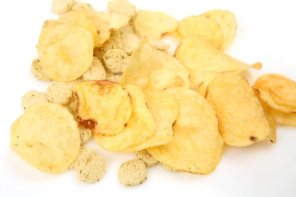 Sós chips, snack-kel — Stock Fotó