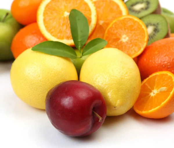 Ripe fruits on a white background — Stock Photo, Image