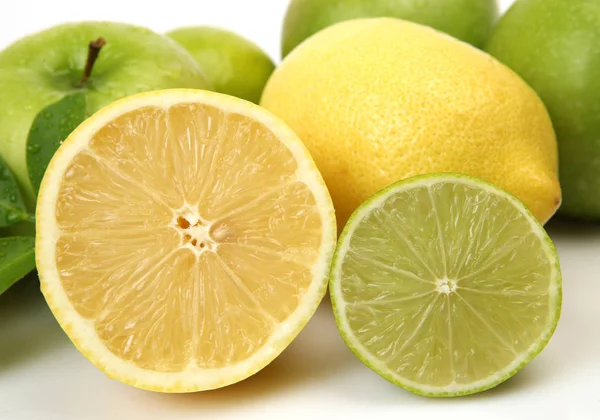 Ripe fruits on a white background — Stock Photo, Image