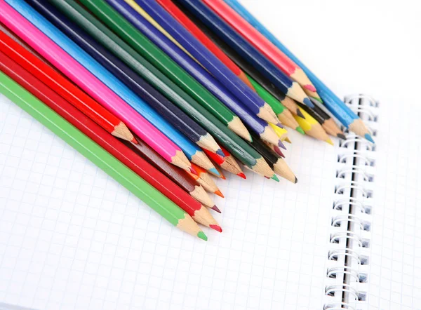 Lápices Colores Para Dibujar Cuaderno — Foto de Stock