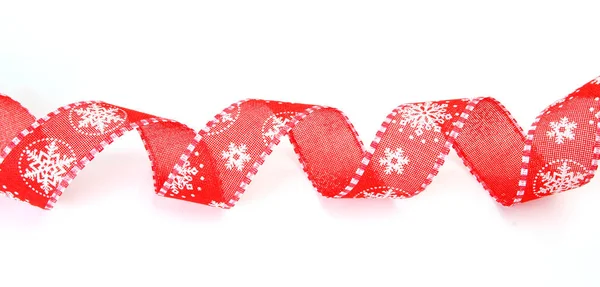 Red Decorative Ribbon White Background — Stock Photo, Image