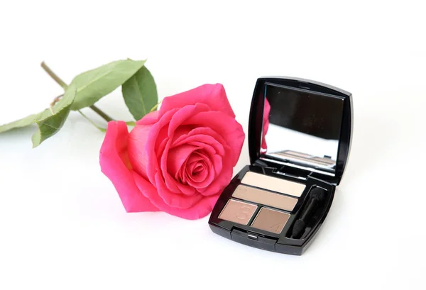 Kolorowe Cienie Makijażu Różowy Róż — Zdjęcie stockowe
