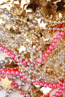 dekorasyon için altın ve pembe boncuklar