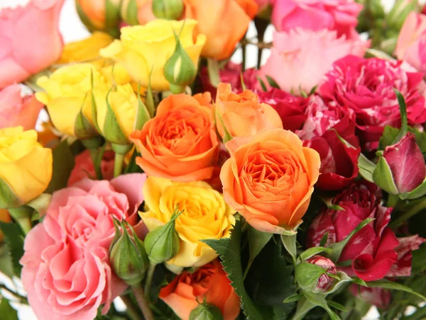 Buquê Rosas Amarelas Laranja Rosa — Fotografia de Stock