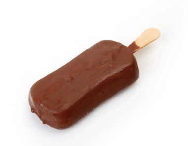  beyaz arka plan üzerinde çikolatalı dondurma lolly