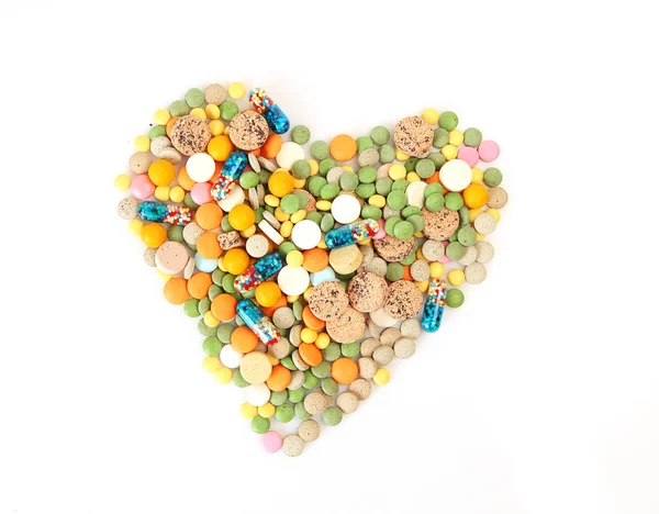 Szív Alakú Betegségek Kezelésére Megelőzésére Szolgáló Tabletták — Stock Fotó