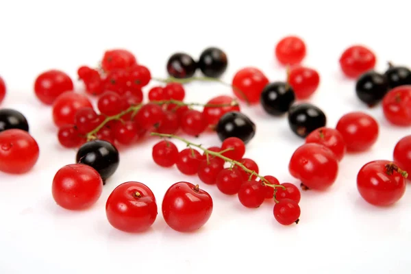 Cherries Currants Berries White Background — Stock Photo, Image