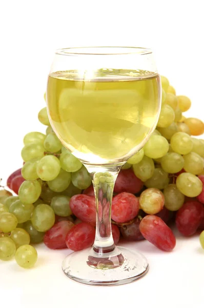 Uvas Maduras Vino Copa — Foto de Stock