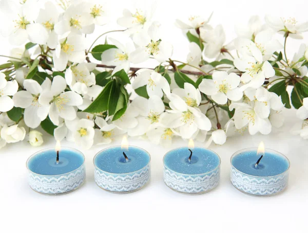 Bougies parfumées pour aromathérapie et massage — Photo