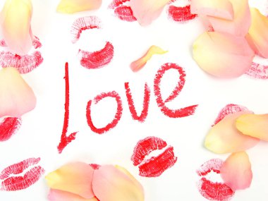 aşk kelime ve kadın dudakları