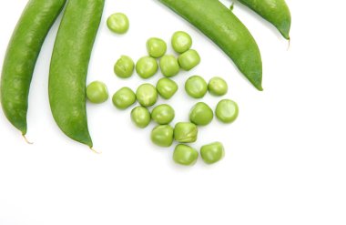 green peas on white background clipart
