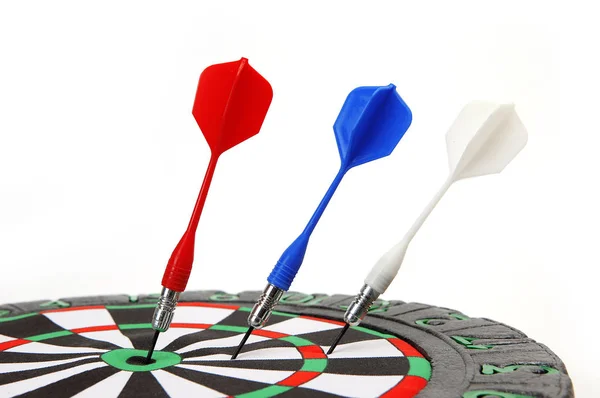 Darts in the center of the circle — Stock Photo, Image