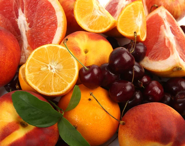 Érett gyümölcsök és bogyós gyümölcsök étrendi táplálkozásra — Stock Fotó