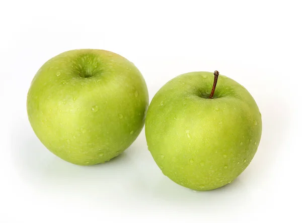 Pommes Vertes Sur Fond Blanc Pour Une Alimentation Saine — Photo