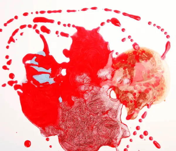 Red Paint Smeared White Background — Stock Photo, Image