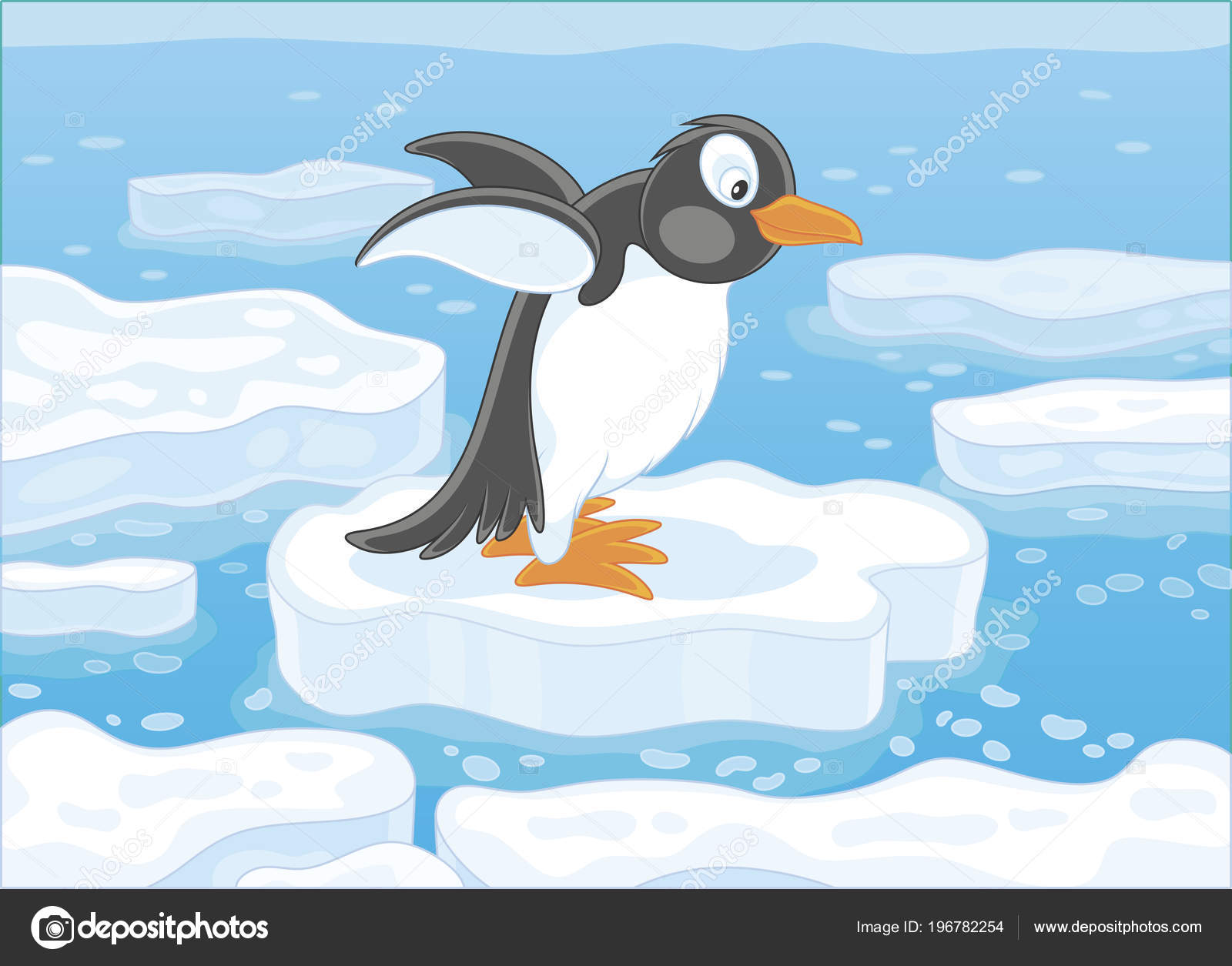 Pinguin Auf Eisscholle Malen