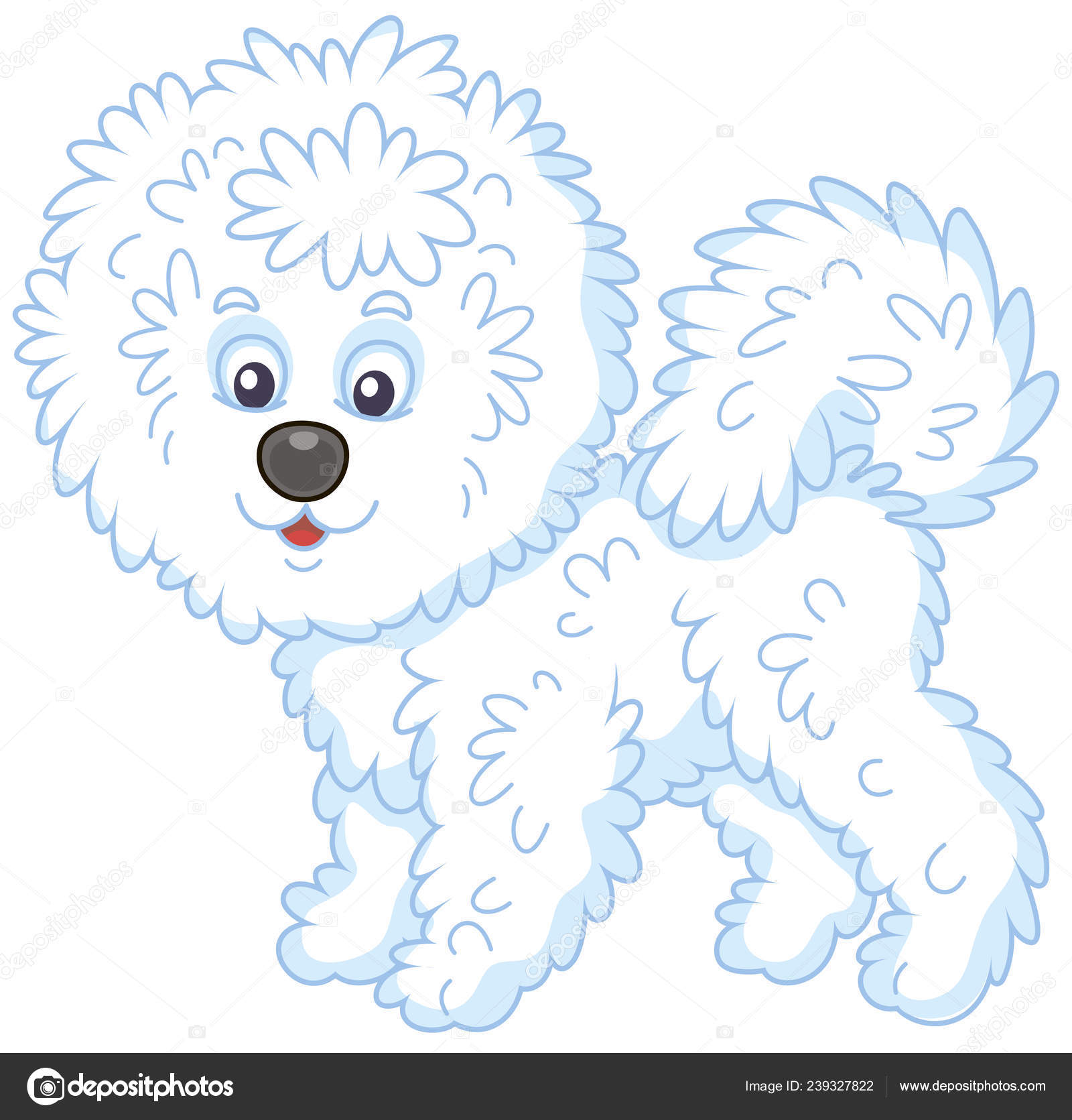 Image vectorielle Petit Bichon Frise Lap Dog Drôle Avec Longs Cheveux  Blancs par ©AlexBannykh - 239327822, image size:1600x1671