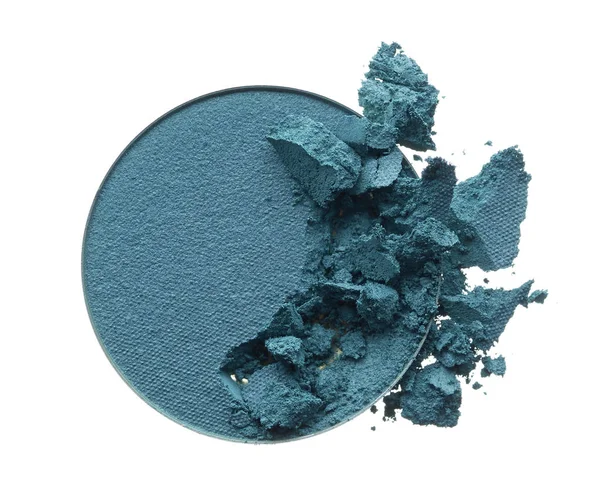 Crushed Texture Navy Blue Eye Shadow Isolated White Background Macro — Stock Photo, Image