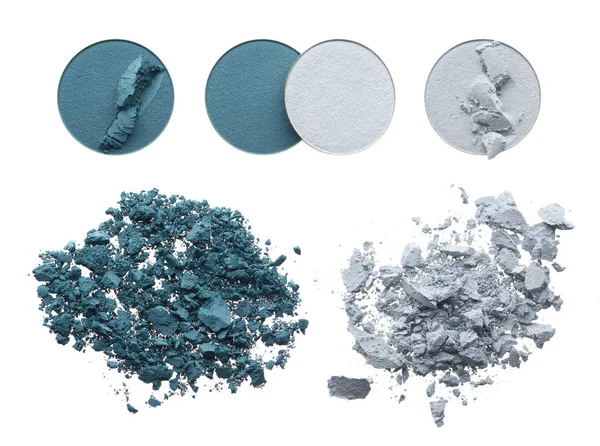 Crushed Texture Navy Blue Grey Eye Shadow Isolated White Background — Stock Photo, Image