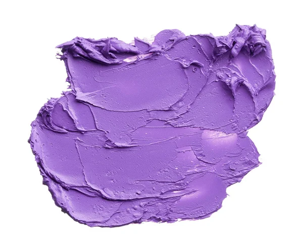 リップグロスは 白い背景で隔離の紫化粧の汚れ 白い背景で隔離の紫口紅テクスチャです 紫の口紅が壊れてください — ストック写真