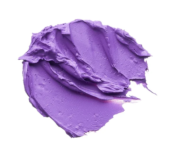 Macchia Trucco Viola Lucidalabbra Isolato Sfondo Bianco Texture Rossetto Viola — Foto Stock